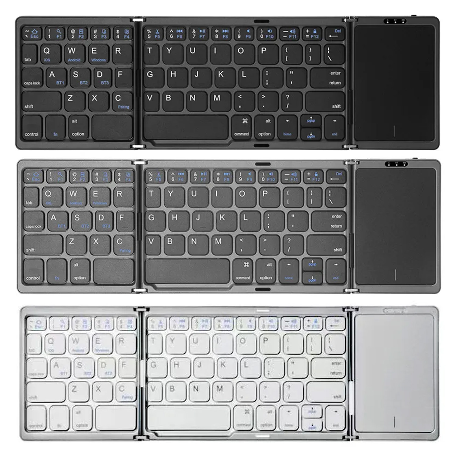 Android Tablet Gaming Accessories - 3-fach faltbare Bluetooth-Tastatur mit Touchpad, wiederaufladbare