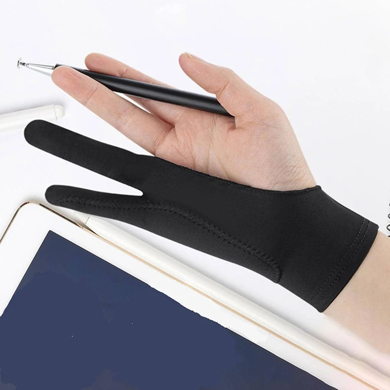 Drawing Glove Artist - 1/2 Stück Ein-/Dreischichtige 2-Finger-Anti-Fehlberührungshandschuhe für Malerei