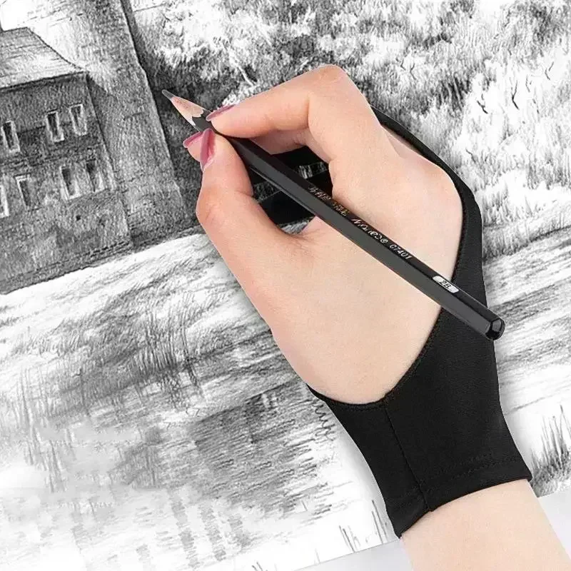 Drawing Glove Artist - Zeichenhandschuh mit Handflächenunterstützung, Zwei-Finger-Handschuhe für Apple