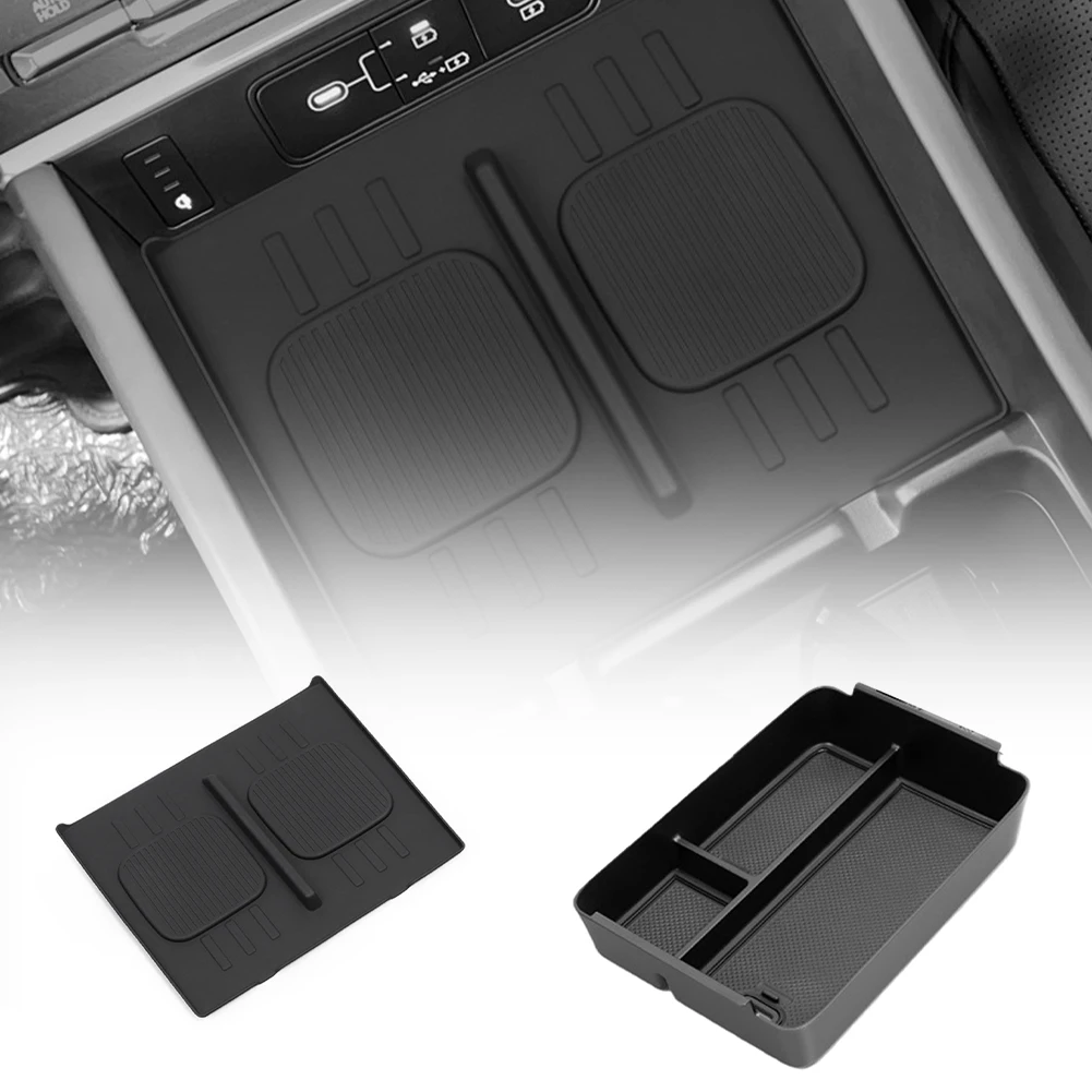 Wireless Charging Pad - Kabelloses Silikon-Ladepad für das Auto, Armlehnen-Aufbewahrungsbox