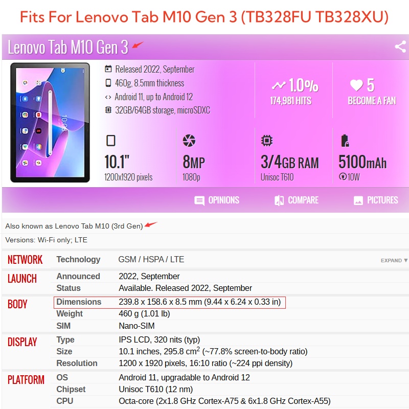 Für Lenovo Tab M10 3rd Gen 10, – Lenovo Tablet M11 Accessories Bewertung und Preis